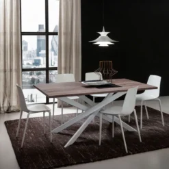Renzo Table de salle à manger design en stratifié