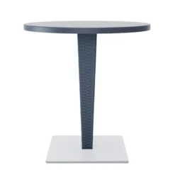 Riva Table de jardin ronde en résine tressée et plateau werzalit