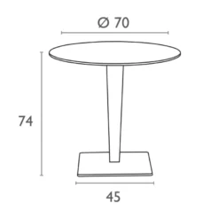 Riva Table de jardin ronde en résine tressée et plateau werzalit