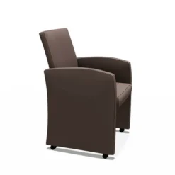 Sarah Fauteuil de table rembourré en synthétique avec roulettes