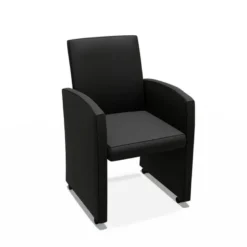 Sarah Fauteuil de table rembourré en synthétique avec roulettes
