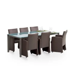 Sarah Fauteuil de table rembourré en synthétique avec roulettes