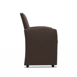 Sarah Fauteuil de table rembourré en synthétique avec roulettes