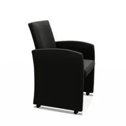 Sarah Fauteuil de table rembourré en synthétique avec roulettes