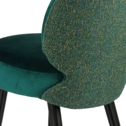 Severus Chaise cosy bicolore en tissu avec pieds bois