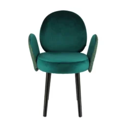 Severus Fauteuil cosy bicolore en tissu et pieds bois