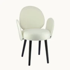 Severus Fauteuil cosy en tissu avec pieds bois