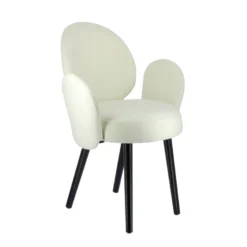 Severus Fauteuil cosy en tissu avec pieds bois
