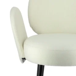 Severus Fauteuil cosy en tissu avec pieds bois