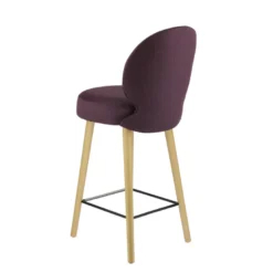 Severus Tabouret snack cosy en tissu avec pieds en bois