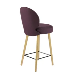 Severus Tabouret snack cosy en tissu avec pieds en bois