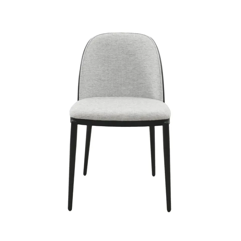SimoneChaise bimatière en tissu dossier bois avec pieds en métal
