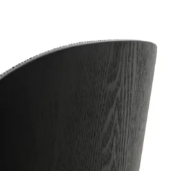 SimoneChaise bimatière en tissu dossier bois avec pieds en métal
