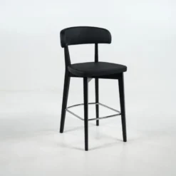 Siren Tabouret snack en bois massif avec assise et dossier rembourrés