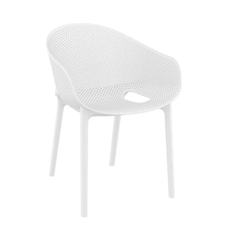 Sky Pro Fauteuil de jardin moderne empilable coque microperforée en polypropylène