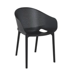 Sky Pro Fauteuil moderne empilable avec coque microperforée en polypropylène