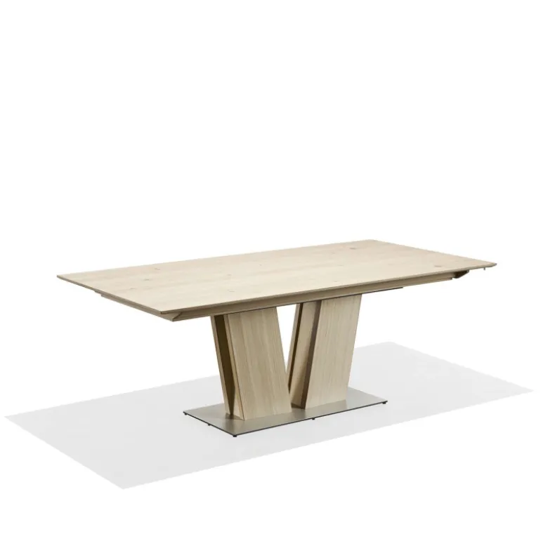SM39 Table en bois moderne extensible avec pied central