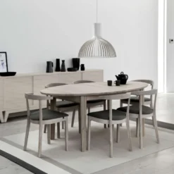 SM78 Table ovale extensible en bois massif fabriquée au Danemark
