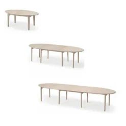 SM78 Table ovale extensible en bois massif fabriquée au Danemark