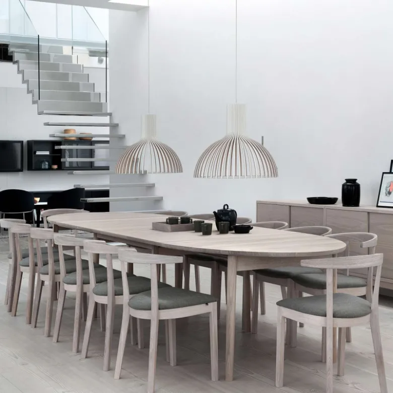 SM78 Table ovale extensible en bois massif fabriquée au Danemark