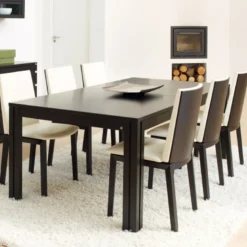SM23/24 Table scandinave rectangulaire en bois avec allonges