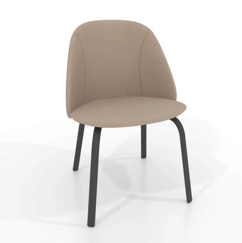 Sofia Chaise basse cosy en simili avec pieds en métal