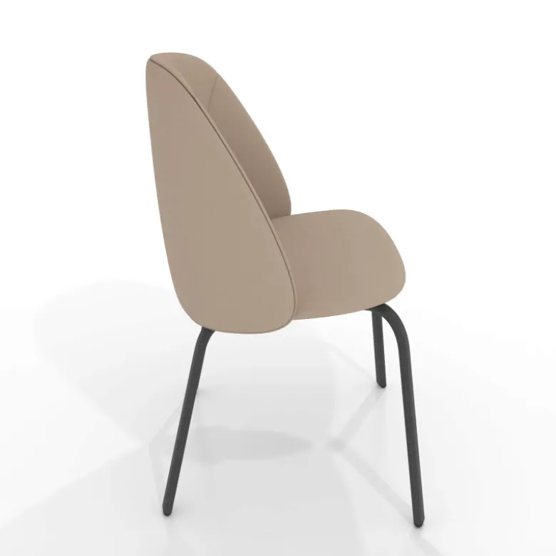 Sofia Chaise basse cosy en simili avec pieds en métal