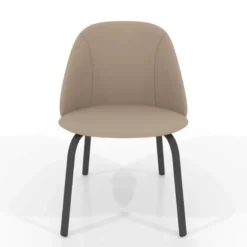 Sofia Chaise basse cosy en simili avec pieds en métal