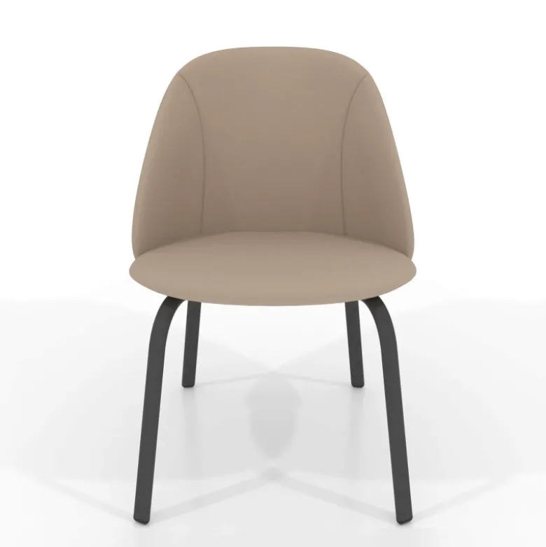 Sofia Chaise basse cosy en simili avec pieds en métal