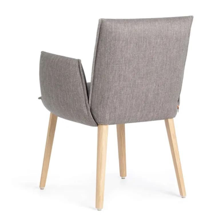 Soft Mobitec® Fauteuil cocooning en tissu avec pieds en bois massif