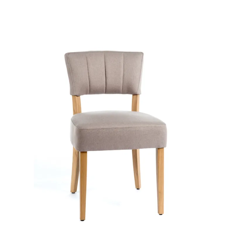 Steffi 2 Chaise matelassée en tissu et bois