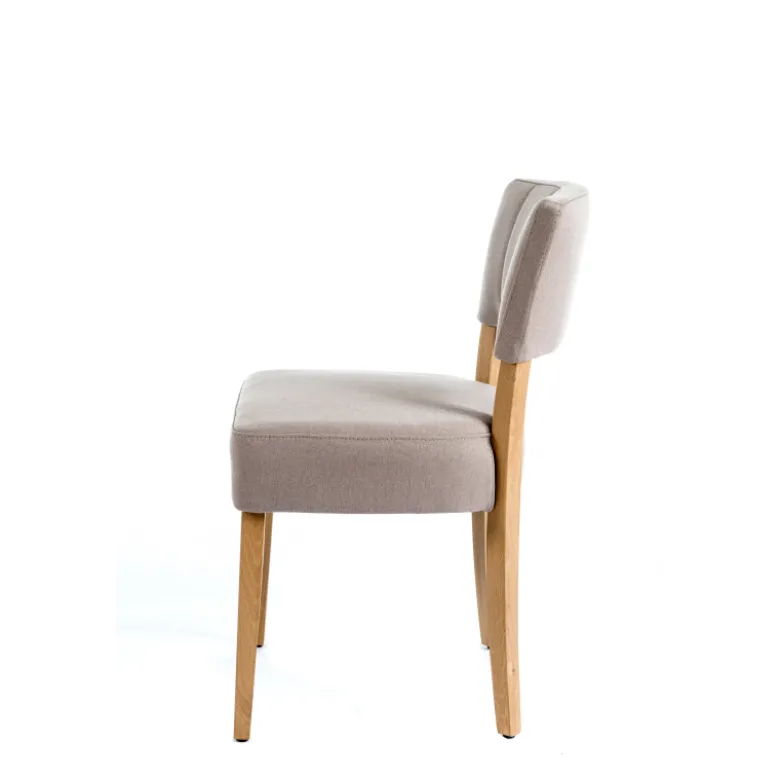 Steffi 2 Chaise matelassée en tissu et bois