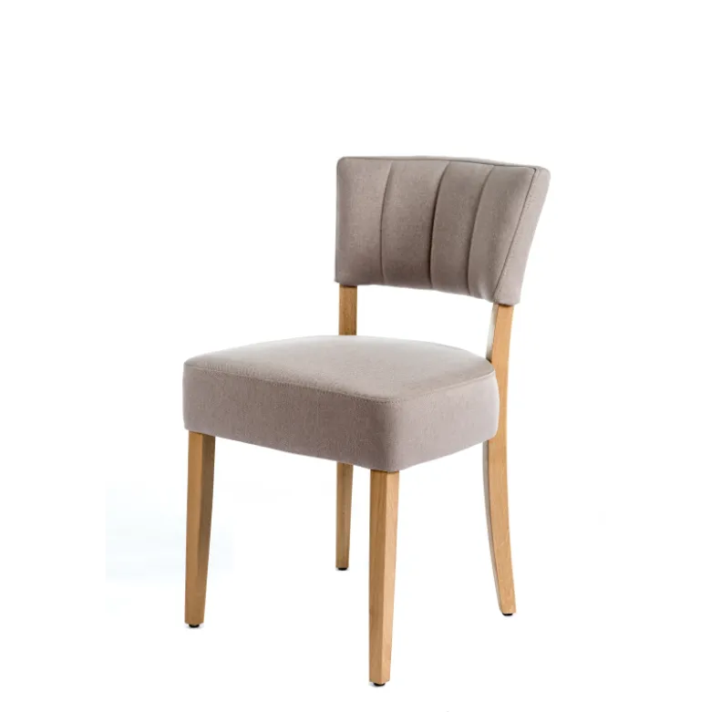 Steffi 2 Chaise matelassée en tissu et bois