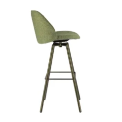 Swiftie Tabouret de bar pivotant en tissu et pieds métal