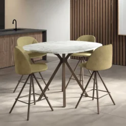 Swiftie Tabouret snack pivotant en tissu avec pieds en métal
