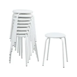 TabRond Tabouret bas empilable en métal et simili