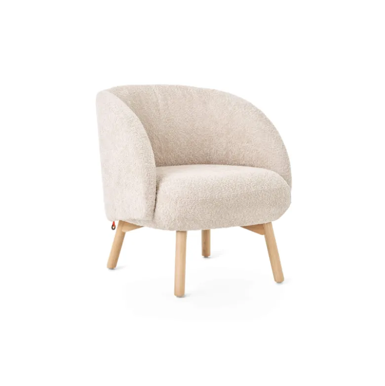Thalia Mobitec ® Fauteuil confortable en tissu avec pieds en bois