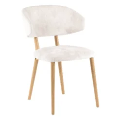 Toro Mobitec® Chaise moderne avec dossier incurvé en tissu et bois