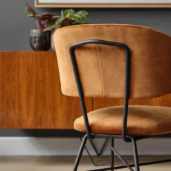Toro Mobitec ® Fauteuil minimaliste cosy en tissu avec pieds en métal