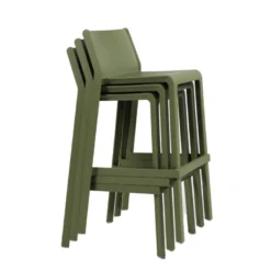 Trill stool Tabouret de bar moderne empilable en polypropylène