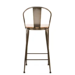 Turia TB 317 Tabouret industriel en métal et bois
