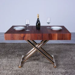 Ulisse Table relevable extensible pour petit espace en bois