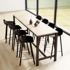 Vienna Table haute de cuisine hauteur 90 cm en stratifié et métal