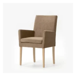 Vigo Mobitec® Fauteuil de salon en bois et tissu