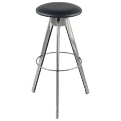 Vérone Carrier® Tabouret de bar pivotant sans dossier en synthétique et métal