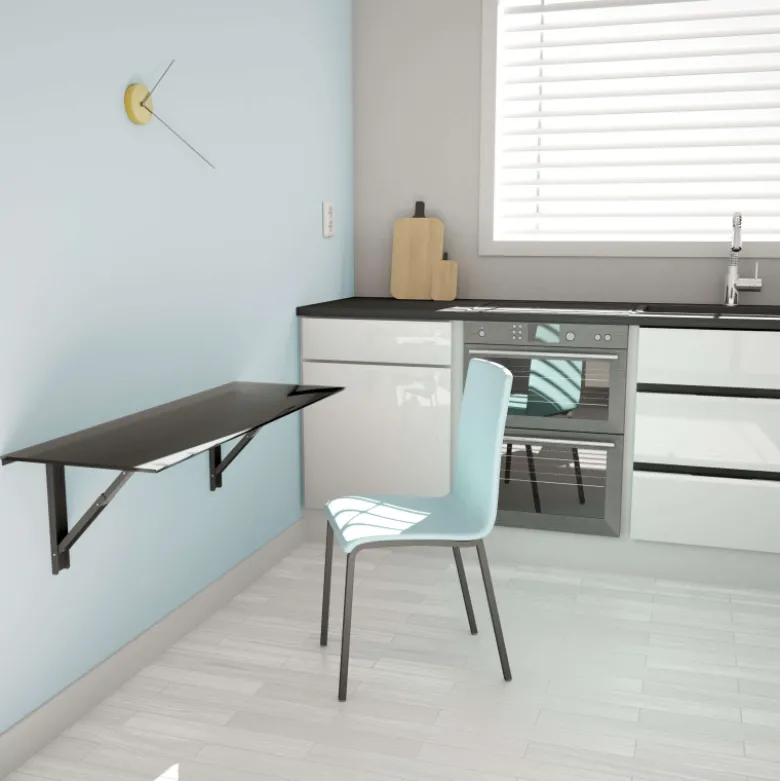 Vulcano Table murale rabattable en verre