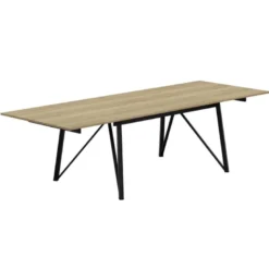 Wacko Table design industriel extensible avec pieds en métal
