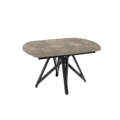 WarholTable moderne en céramique extensible avec pied central design en métal noir