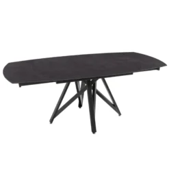 WarholTable moderne en céramique extensible avec pied central design en métal noir