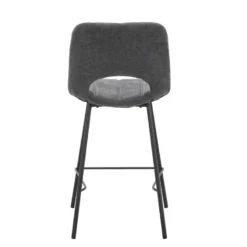WilliamTabouret cosy en tissu avec pieds en métal noir